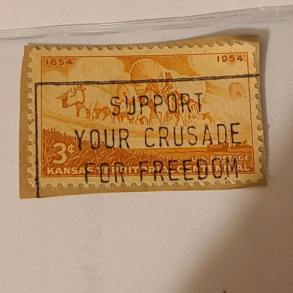 Vintage 1954 Kansas Territory Stamp Collectible
